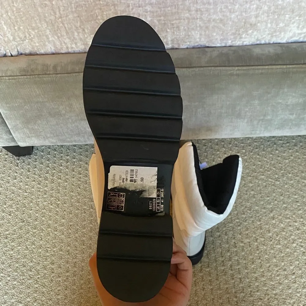 Stuart Weitzman White and Black Winter Boots